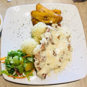 pollo con salsa de queso