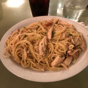 Spaguetti Pollo Olio