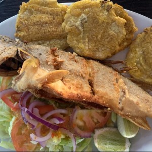 Corcina frita con patacones