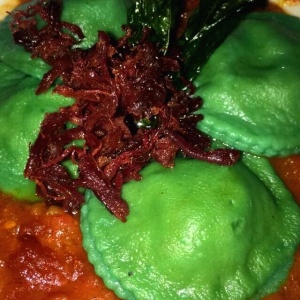 Ravioli relleno de tasajo