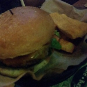 American Burger with Yucca Fries