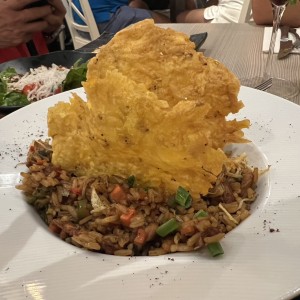 Arroz Thai con virutas de papa