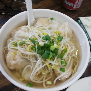 sopa de wanton con camarones