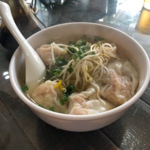 sopa con fideo y wantan