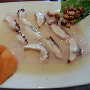 Tiradito Mixto de Corvina y Pulpo