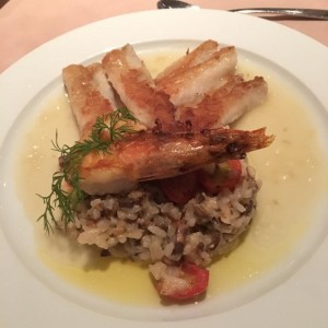 Filete de Guabina con Risotto de Vegetales