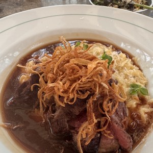 Lomo trufado con orzo