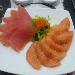 Sashimi Mixto, Excelente, Salmon, Atun y Wakame