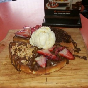 wafles con helado